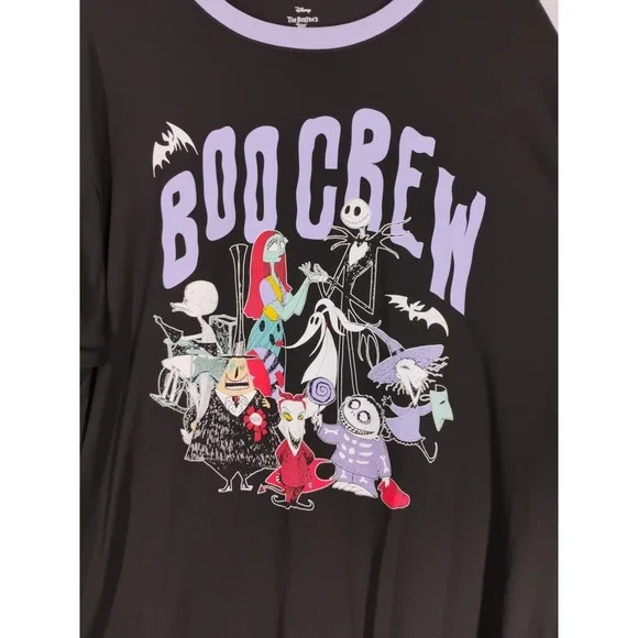 NWT Nightmare Before Christmas Womens LARGE Boo Crew Large Night Shirt Pockets - Picture 2 of 7